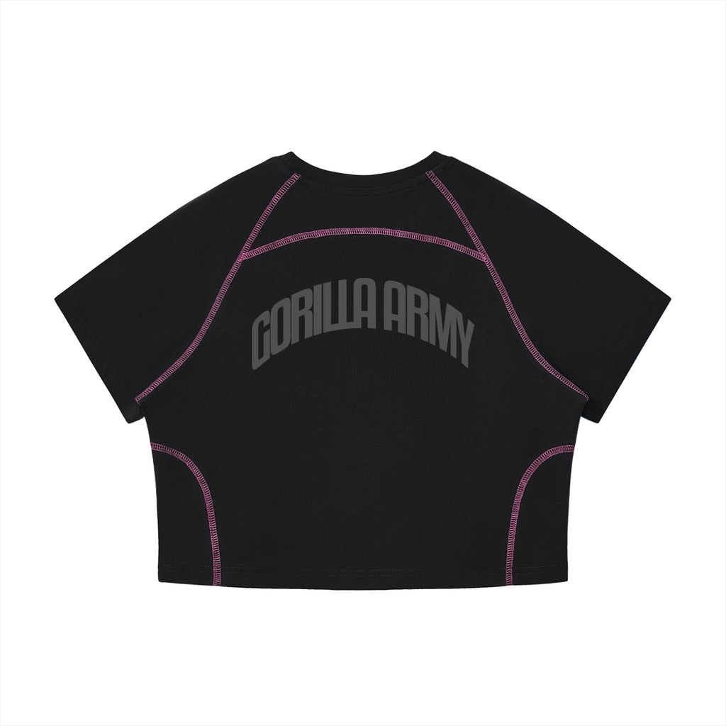 Women's Contrast Stitch Raglan Crop T-Shirt