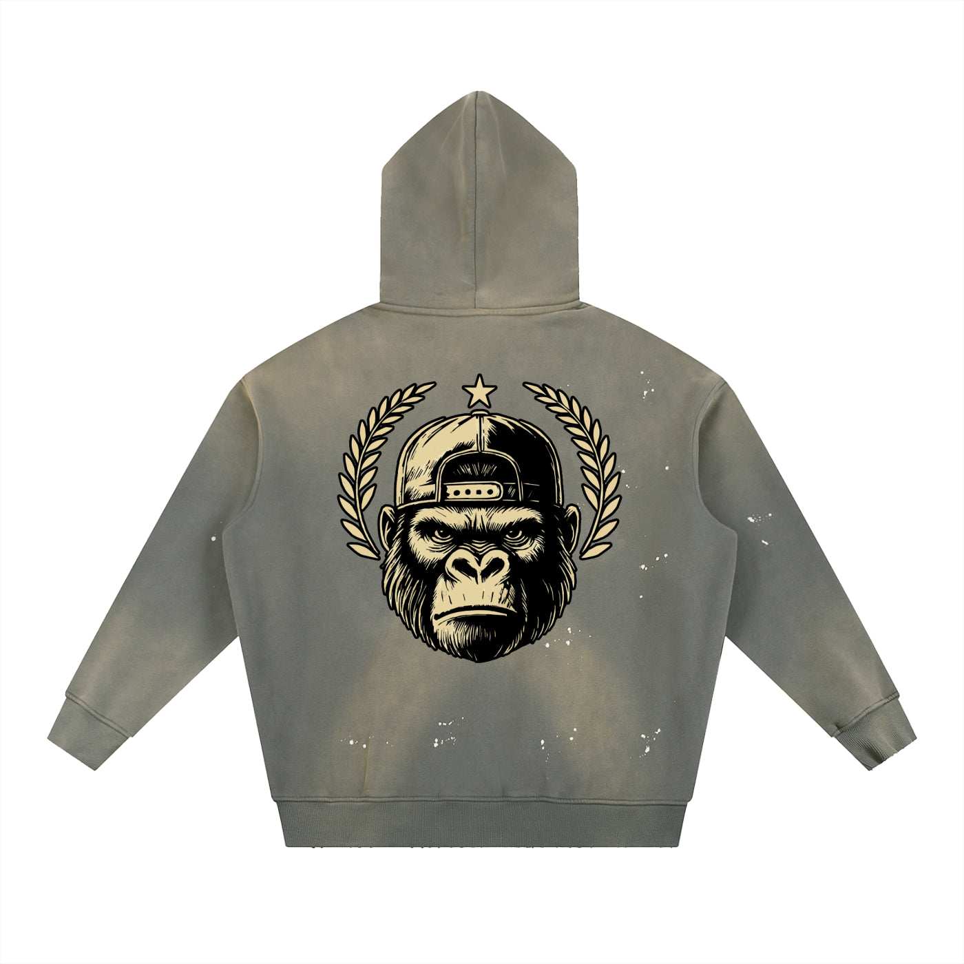 Gorilla Army Street Division Vintage Washed Frayed Fleece Hoodie