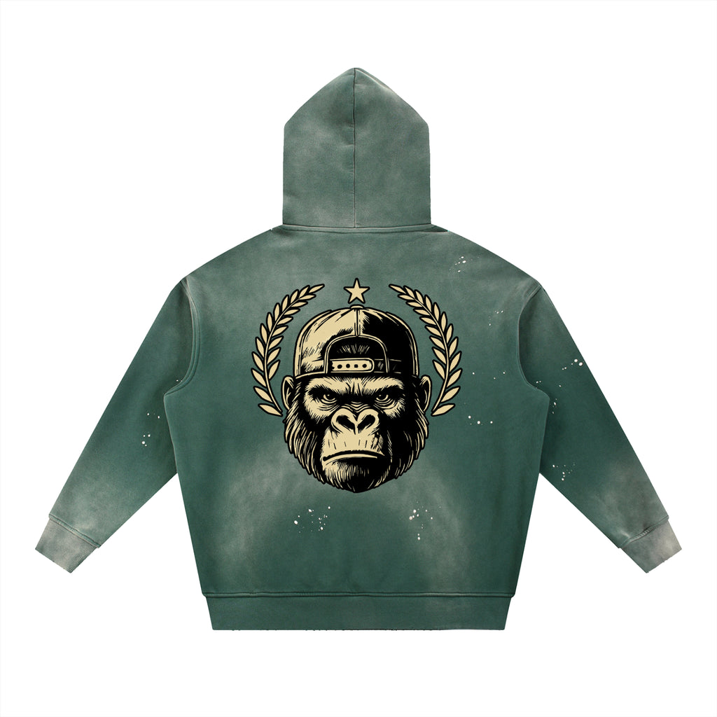 Gorilla Army Street Division Vintage Washed Frayed Fleece Hoodie