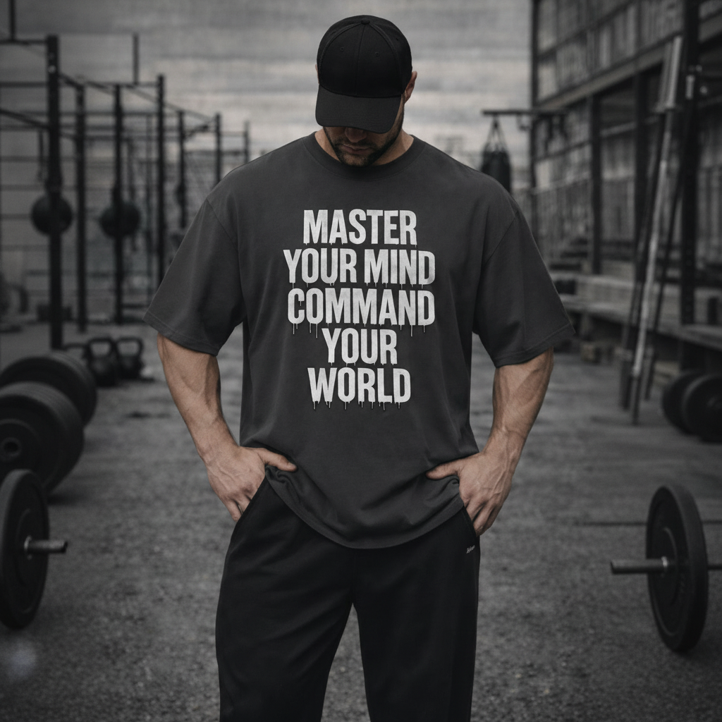 Master your Mind Oversized faded t-shirt