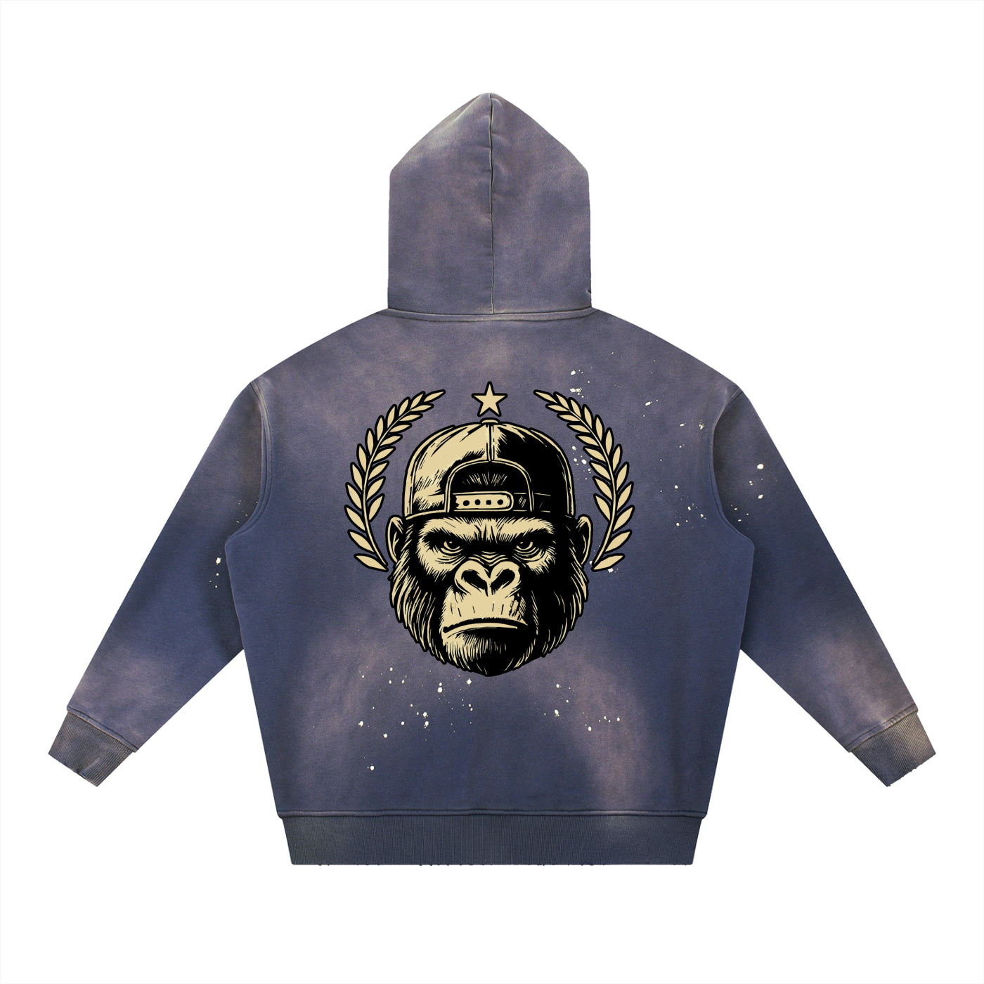 Gorilla Army Street Division Vintage Washed Frayed Fleece Hoodie