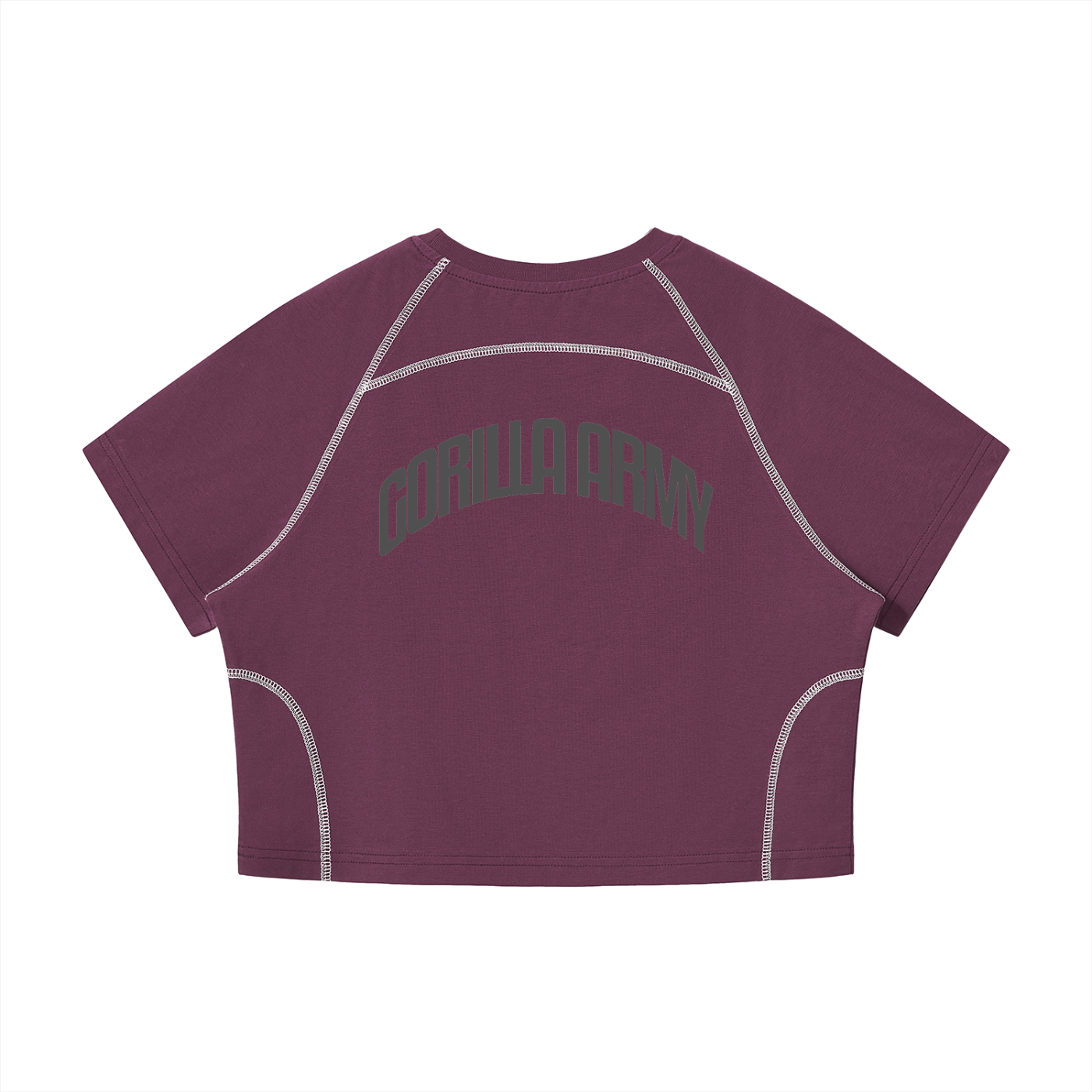 Women's Contrast Stitch Raglan Crop T-Shirt